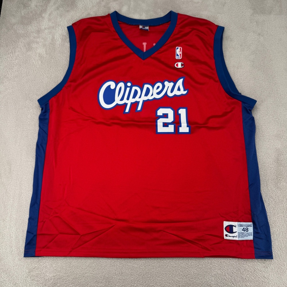 Vintage‎ Champion Mens LA Clippers Darius Miles Jersey Size 48 XL Red Preowned
